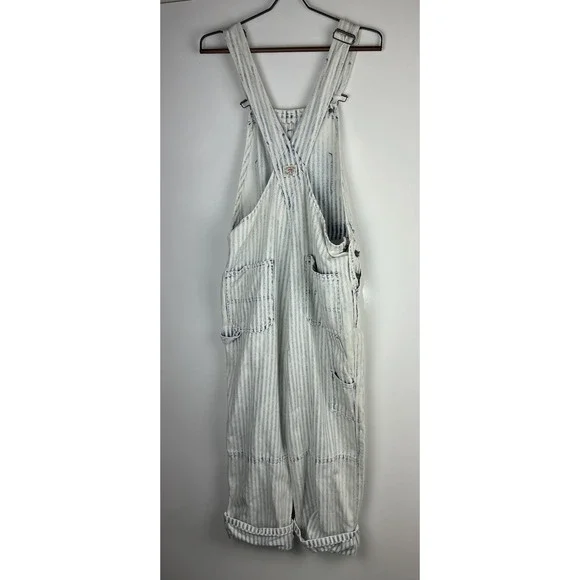 Faherty Topsail Bib Overall Railroad Stripe Blue White *Stained Distressed Small - Picture 7 of 16